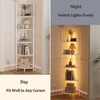 Furnulem 6 Tier Corner Shelf with LED Light, 67.5” Tall