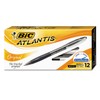 Bic Vcg11bk Atlantis Original Retractable Ballpoint Pen, Black Ink, Medium,