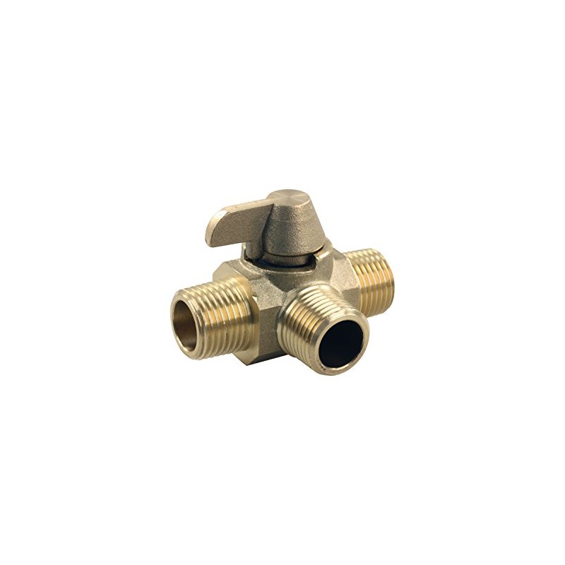 JR Products 62255 3-Way Brass Diverter Valve - 1/2" MPT