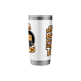 Just a Boy Who Loves Trains Funny Retro Steam Engine Stainless Steel Insulated Tumbler