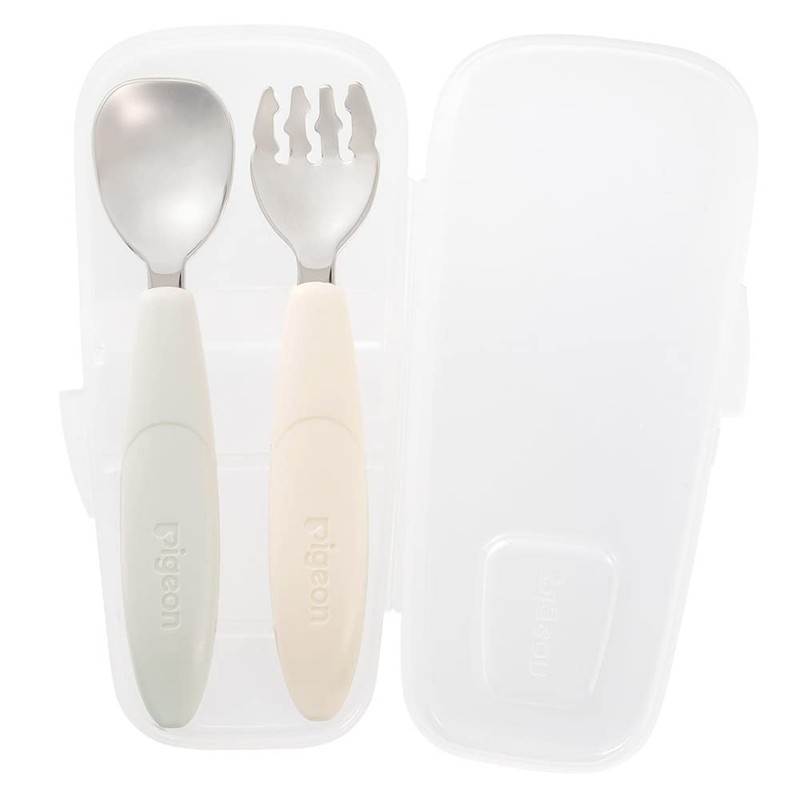 Pigeon Jibun Pakupaku Spoon & Fork with Case EARTH