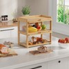 BAMBANG Extra Large Bamboo Bread Box for Kitchen Counter, Double