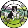 HENSITA Static Window Cling in a Collie Dog & Lambs