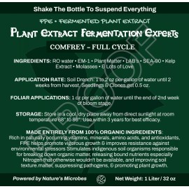 WheyWorks Comfrey Fermented Plant Extract - 100% Organic Soil Drench & Foliar Feed - 34 oz