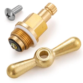 PK1100 Brass Globe Valve Faucet Stem Assy and PP806-15 Broach Sillcock Tee Hose Bibs Handle Compatible with Arrowhead Hose Bibs, Boiler Drains & Sill Faucets