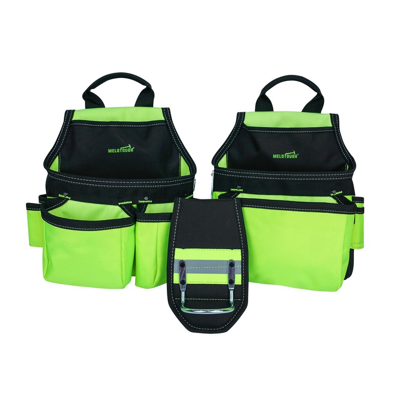 MELOTOUGH Reflective Safety Tool Belt with Suspenders Tool Bag Supenders