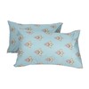 Teal Pillow Cases, 100% Cotton Floral Envelope Closure Pillow Covers,