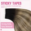 YoungSee Tape in Hair Extensions Real Human Hair Black Ombre