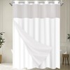 Wyljljy No Hook Shower Curtain with Snap in Liner Set,