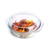 HUSANMP Round Tempered Glass Casserole Dish with Lid, Glass Casserole