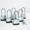 6 Keyed Alike Padlocks with 12 Keys, 40mm Heavy-Duty Padlocks