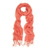 TrendsBlue Elegant Solid Color Viscose Fringe Scarf, Pink