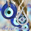 PELOVNY Evil Eye Crystal Necklace 925 Sterling Silver Nazar Eye