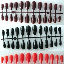 LoveOurHome 240pc Medium Almond Press on Nails Full Cover Stiletto Oval Fake Nails Colored False Artificial Fingernails 10 Colors for Women Girls Kids Manicure Design…