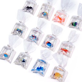 KISSITTY 24pcs Water Bag Charms Resin Fish Goldfish 12 style Pendants Dangles Decorations for DIY Necklaces Bracelets Earring Crafts Jewelry Key Chain Making