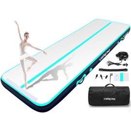 OWROMI Inflatable Air Gymnastics Mats for Tumbling, 10ft/13ft/16ft/20ft Tumble Track Tumbling Mats for Kids, 4/8 Inches Thick Training Mat with Electric Pump Gymnastics Equipment for Kids Mat