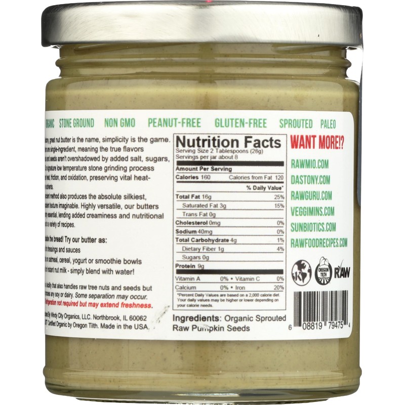 Dastony, Pumpkin Butter Sprouted Organic, 8 Ounce