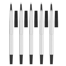 DunBong Quink Ink Rollerball, Compatible with Parker Rollerball Pens, 0.7mm Medium Point Black Ink Refill Pack of 5, Replaceable Gel Ink Pen Refills, Smooth Writing (Black-0.7mm)