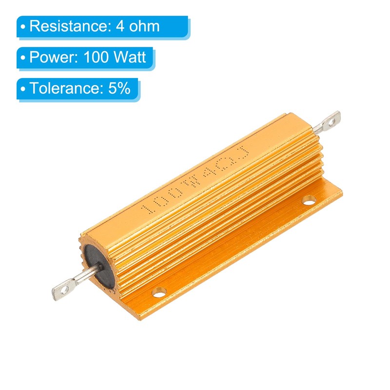 PATIKIL 100W 4 Ohm Aluminum Shell Resistor 4 Pack Aluminum