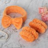 BADGIRRL 3 PCS Orange Spa Headbands and Wrist Set for
