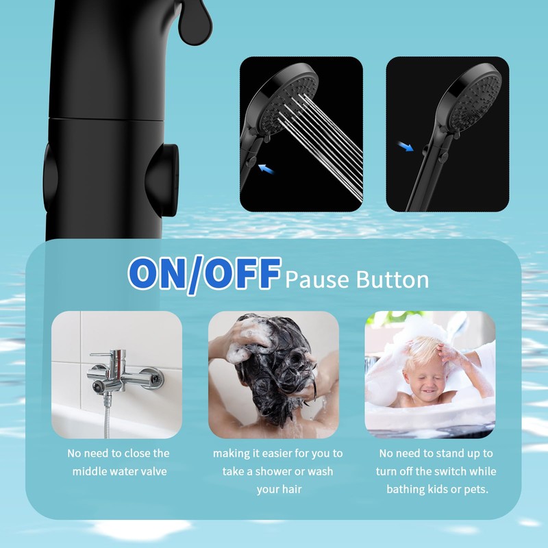 FASDUNT Shower Head with Handheld, High Pressure Handheld Shower Head