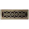 Decor Grates SPH414-A Scroll Design Floor Register, 4x14, Antique Brass