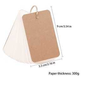 VANRA Small White Cardstock Paper Blank Index Cards Flash Cards, 3.5x2 inches Punched Study Cards Kraft Paper Binder Ring (400/Pack) (12 Pads)