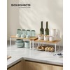 SONGMICS Cabinet Organizer Shelf, Set of 4 Kitchen Counter Shelves,