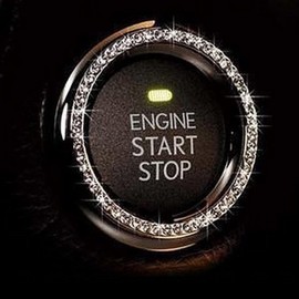 Bling Car Decor Bling Ring, Car Accessories for Women, Car Decor, Decor, Automotive, Car Stickers, Cute Car Accessories, Car Essentials, Bling Car Accessories, Car Decorations, Push Start Sticker, Push to start button, Sparkle, Crystal Rhinestone Car Eng