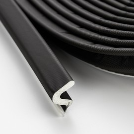 Weather Stripping Door Seal Strip Soundproof "Q" Foam Weather Stripping for Door Frame, Exterior Door Weather Stripping for Large Gap, Easy to Install（Black, 60FT)