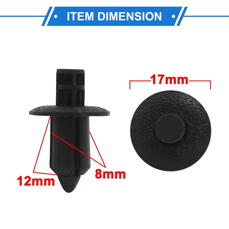 VekAuto 20 Pcs Rivet Clips, 26 x 17mm Bumper Retainer