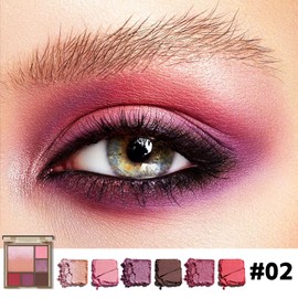 Apooliy 2pcs Shimmer & Matte Eyeshadow Palette,Long-Lasting Cream Eye Shadow,Waterproof Eyeshadow Powder, High-Pigment,6-Color Eye Shadow Palette,Easy Application,Sweat-Proof