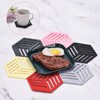 uxcell Felt Coasters, 4pcs Hexagon Mat Pad Coaster for Drink