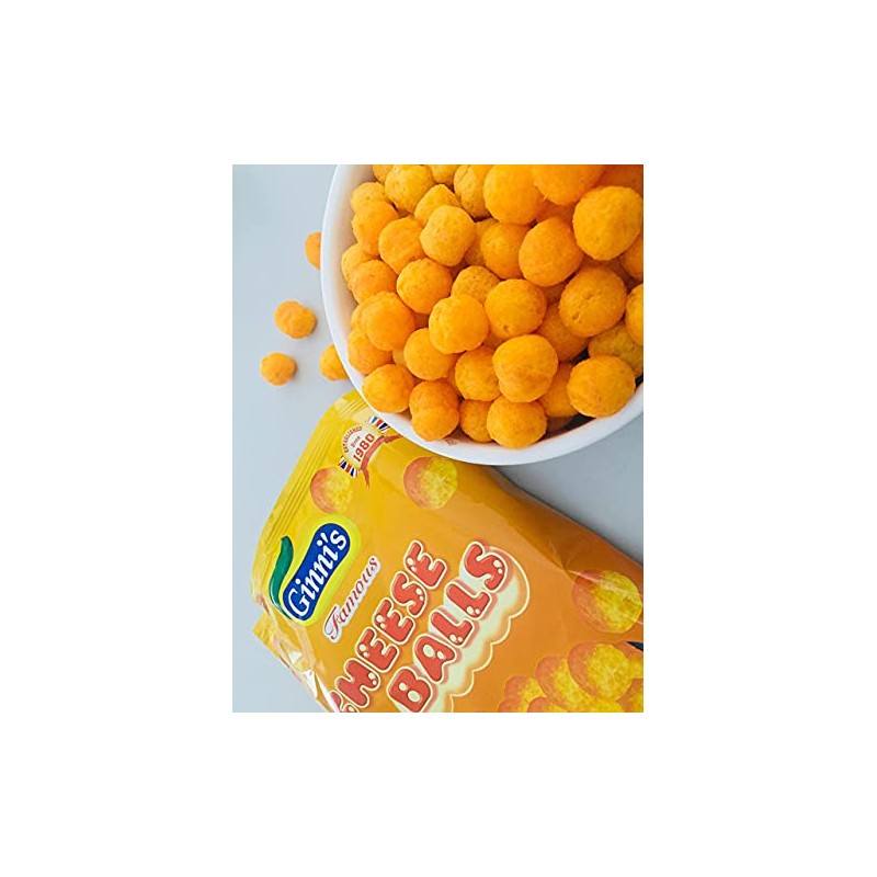 CHEESE BALLS 12 X 80g GINNI'S FAMOUS Since 1980.