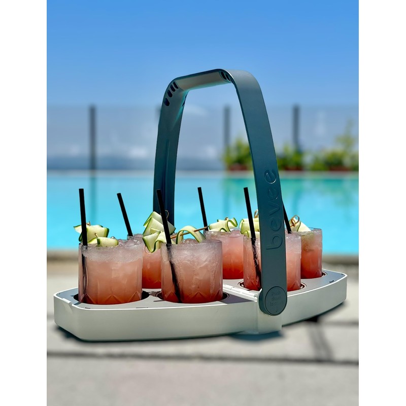Bevee Reusable 6 Cup Drink Carrier with Comfort Handle –
