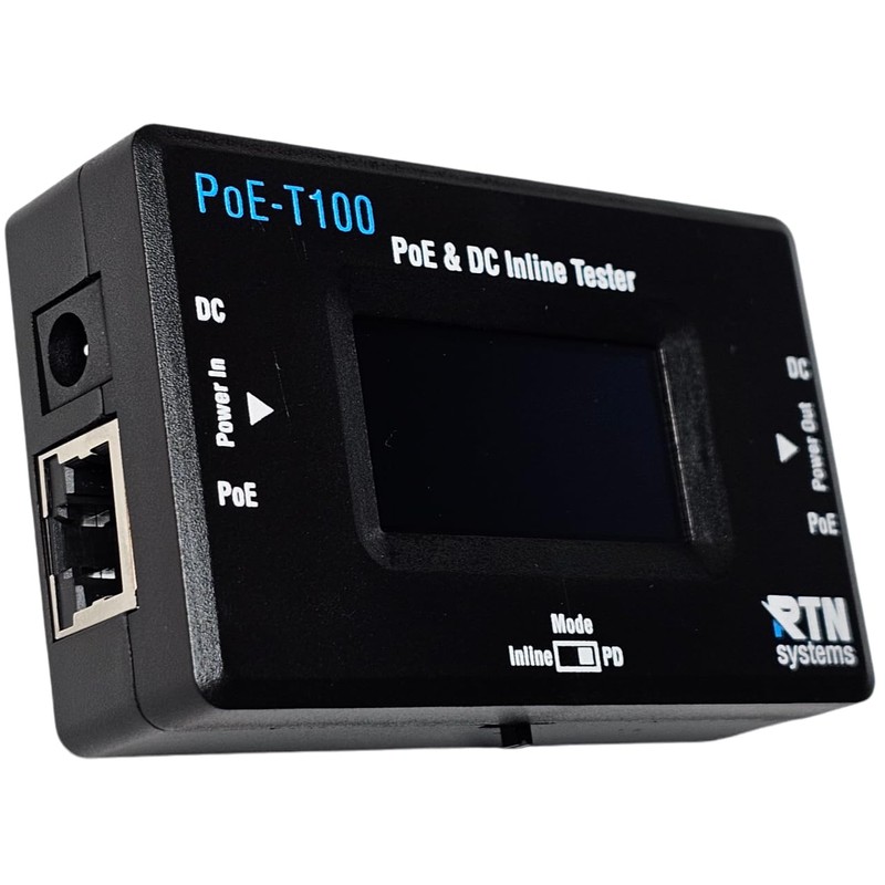 PoE-T100 Inline DC & PoE Tester Tool – Test 802.3af/at/bt,