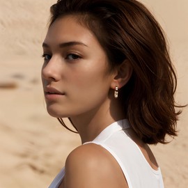 shinelab Gold Hoop Earrings for Women Twisted Huggie 14K Gold Plated Chunky Earrings Wavy Geometric Hoop Trendy Earrings Jewelry for Men (14k gold)