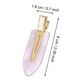 Mini Skater 2.36" Creaseless Hair Clips No Bend Resin Styling Duckbill Hair Barrettes No Crease Flat Clip for Women Hairstyle Bangs Waves Makeup Stylish Hairs Accessories, 2PCS (Pink & Purple)