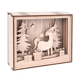 Rayher Holzbaus. 46600505 3D Unicorn Motif Frame, FSC Mix Credit, Natural, 15.5 x 12.5 cm, Depth 3.8 cm, Pack of 12