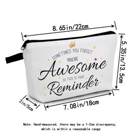 MoCaliduccious "sometimes you forget you're awesome... Cosmetic Bag Uplifting Affirmation Gift for Birthdays & Holidays Zippered Self-Care Organizer Toiletry Kit for Daily Gift for Burnout Warriors