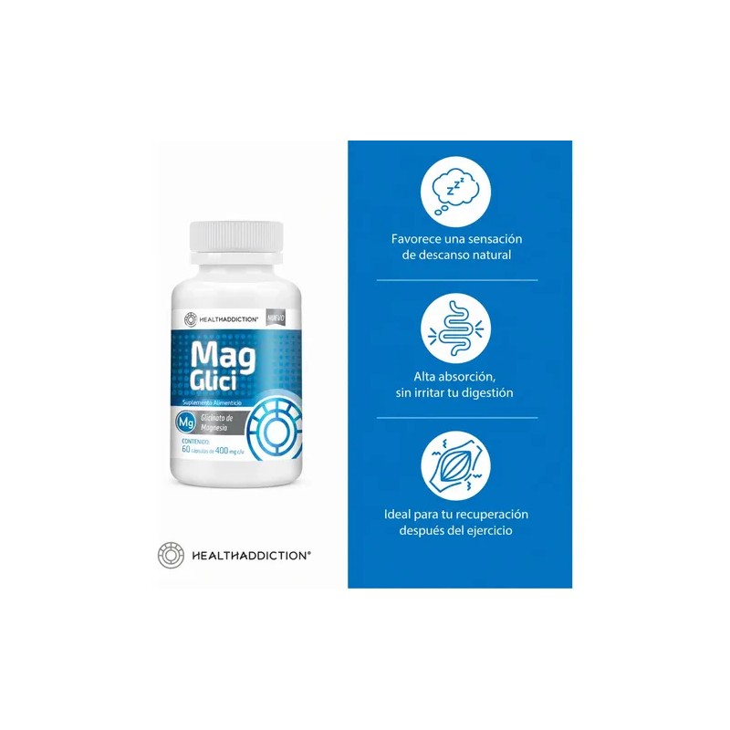 Healthaddiction Glicinato De Magnesio 400mg Cápsulas