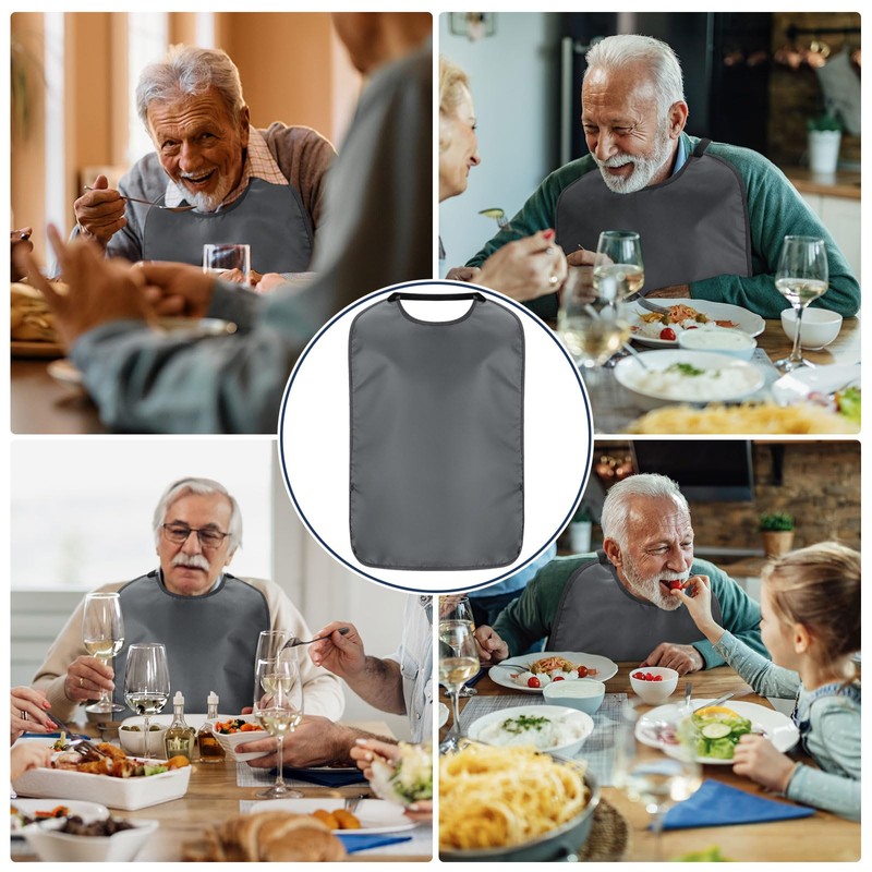 Twistover 1pcs Double Layer Stretchable Adult Bibs with Crumb Catcher