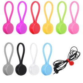 20Pcs White Magnetic Cable Ties Silicone Cord Twist Tie Magnet Strap Reusable Silicone Cords Organizer Magnetic Cord Holder Strap For Charging Wire Organizer Earphone Cords Wrap Fridge Magnet Storage