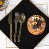 Lullaby 300Pc Heavy Duty Gold Plastic Silverware, Gold Glitter Utensil