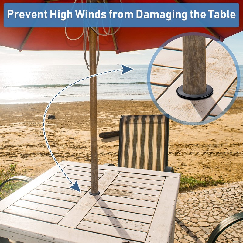 Jetec 2 Inch Patio Table Umbrella Hole Ring with Cap