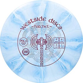 Westside Discs Origio Burst Hatchet Fairway Disc Golf Driver | Great for Beginners | Easy to Throw Frisbee Golf Disc | 170g Plus | Stamp Color and Burst Pattern Will Vary (Blue)