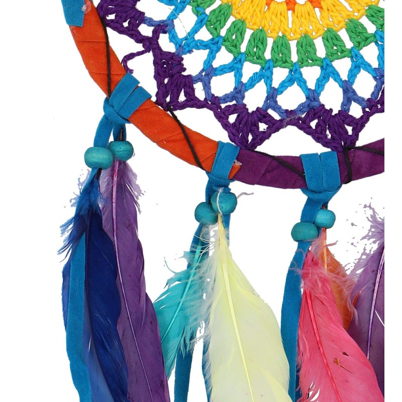 GURU SHOP Dream Catcher Rainbow with Crochet Net - Colourful
