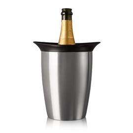 Vacu Vin Champagne Cooler – Stainless Steel Active Bottle Chiller – Includes Removable Cooling Sleeve – Keeps Champagne Cold for Hours – Stylish & Reusable Ice-Free Tabletop Cooler