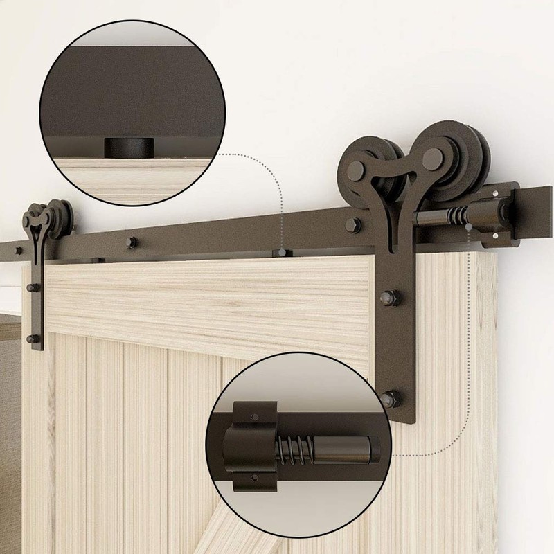TSMST 4FT Sliding Barn Door Hardware Kit, Heavy Duty Sturdy
