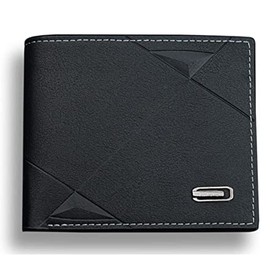 Cartera para Hombre - Billeteras para Hombre Piel con Cremallera, 9 Ranuras para Tarjetas, Ventana para el DNI, Billetera Doble, Carteras para Caballero con Monedero RFID (Negro)